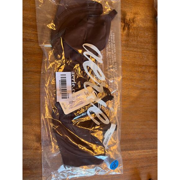 NWT Aerie Chocolate Brown Underwired Mesh Balconette Bra Size 36B - Picture 3 of 5